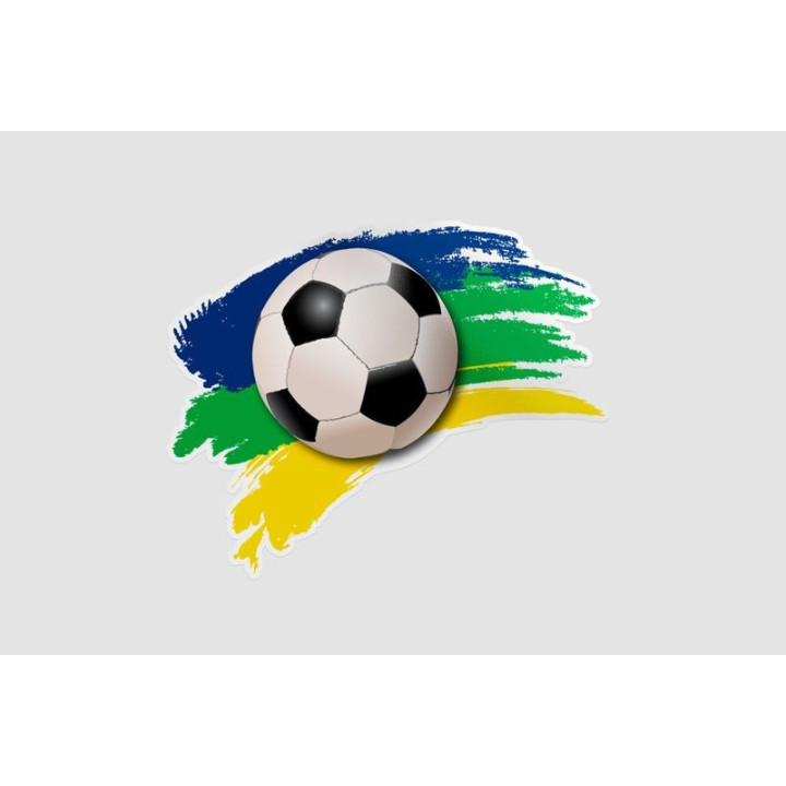 Football Ball On Flag Of Brazil Style 2 Sticker - DecalsHouse