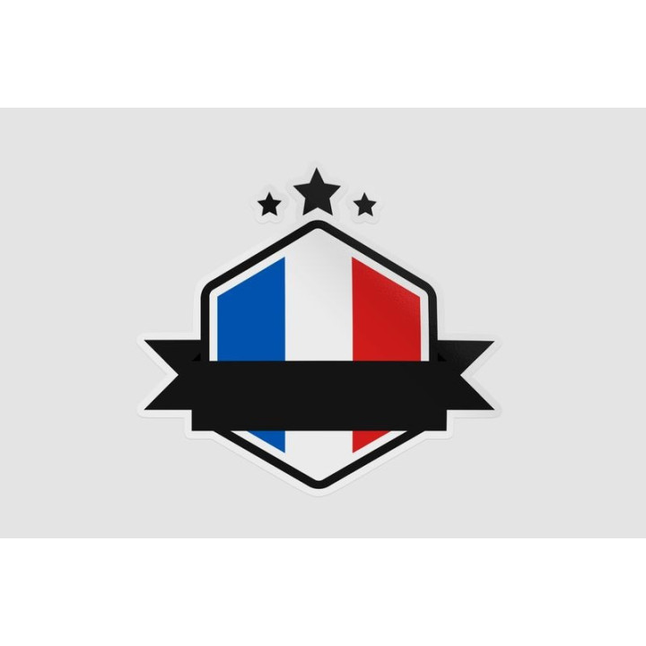 France Flag Badge Style 10 - DecalsHouse