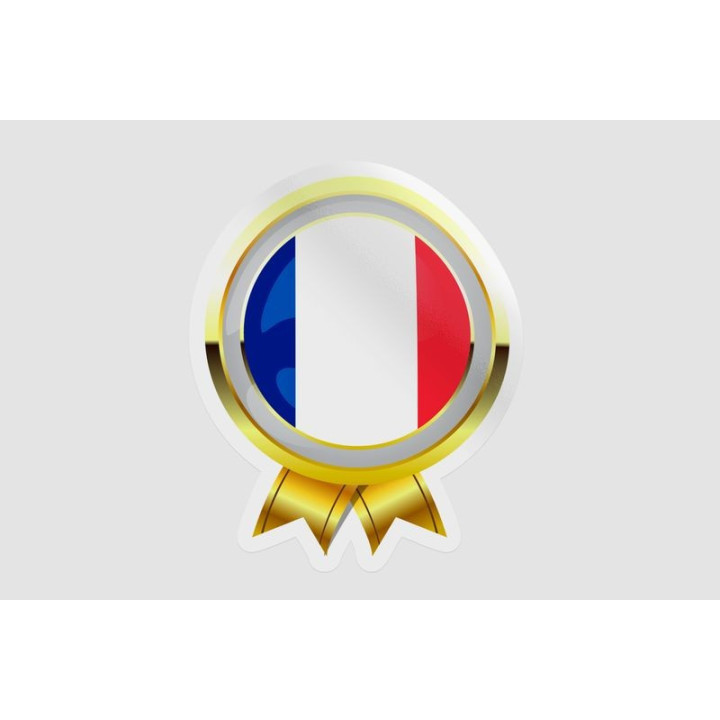 France Flag Badge Style 9 - DecalsHouse