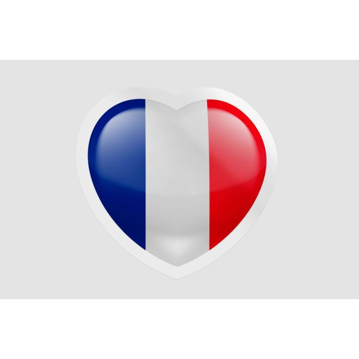 France Flag Heart Style 2 - DecalsHouse
