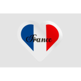 France Flag Heart Style 4 - DecalsHouse