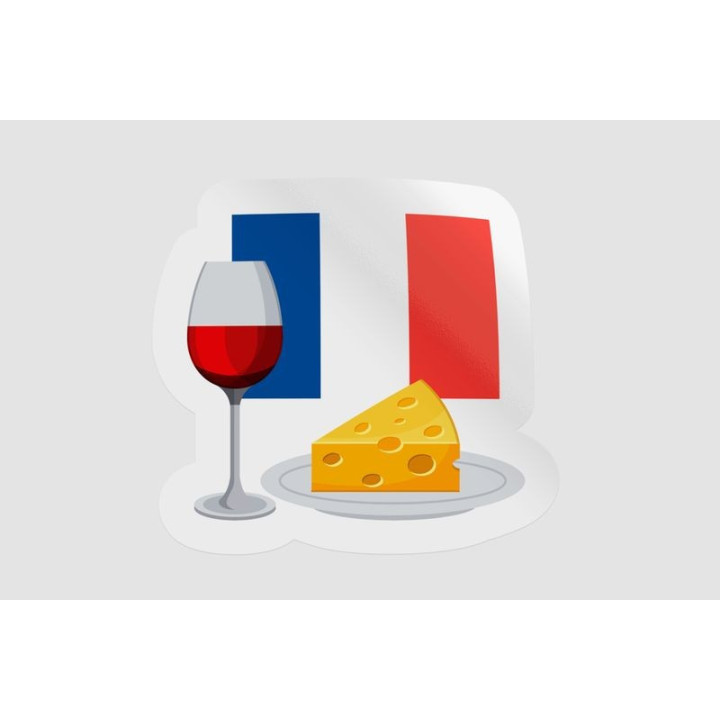 France Flag Icon Style 15 - DecalsHouse