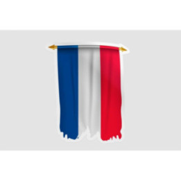 France Flag Pennant Style 2 Bce - DecalsHouse