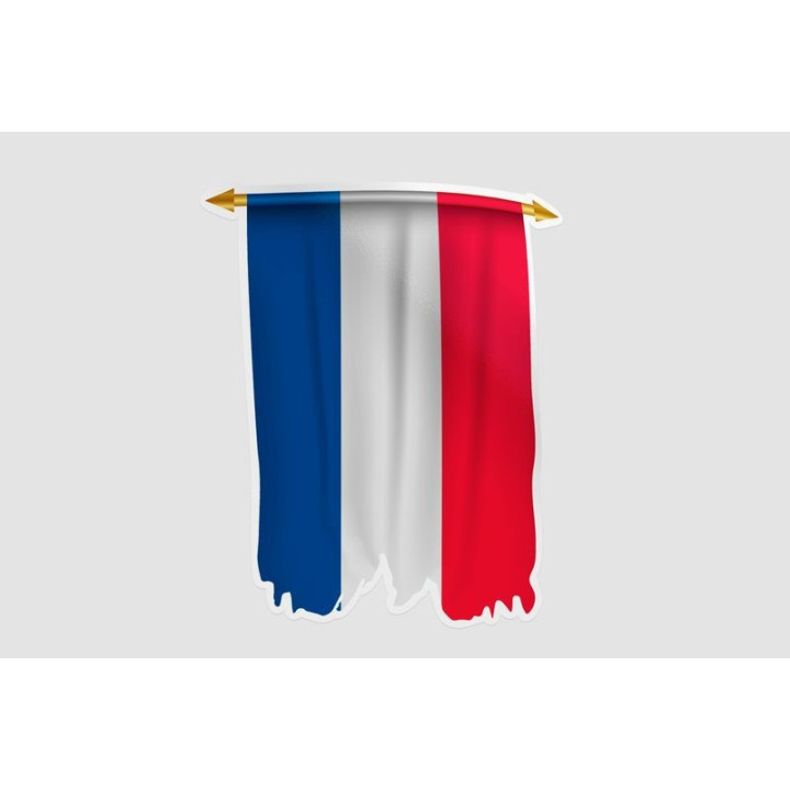 France Flag Pennant Style 2 - DecalsHouse