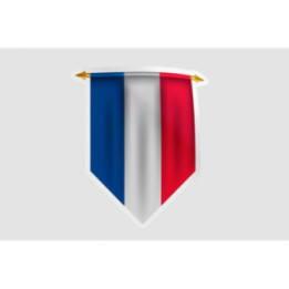 France Flag Pennant Style 8 Bce - DecalsHouse
