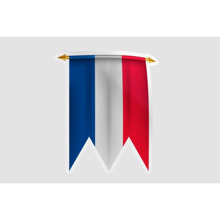 France Flag Pennant Style 9 Bce - DecalsHouse