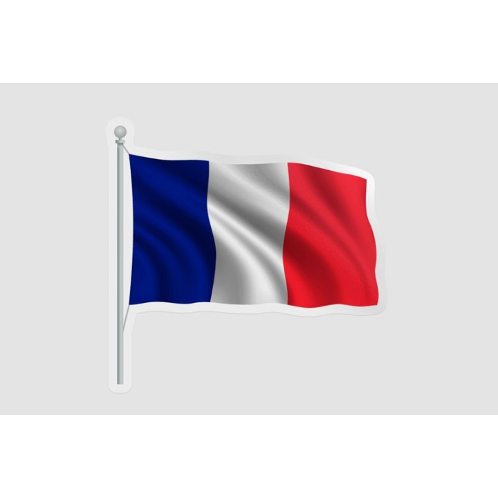 France Flag Pole Style 2 - DecalsHouse