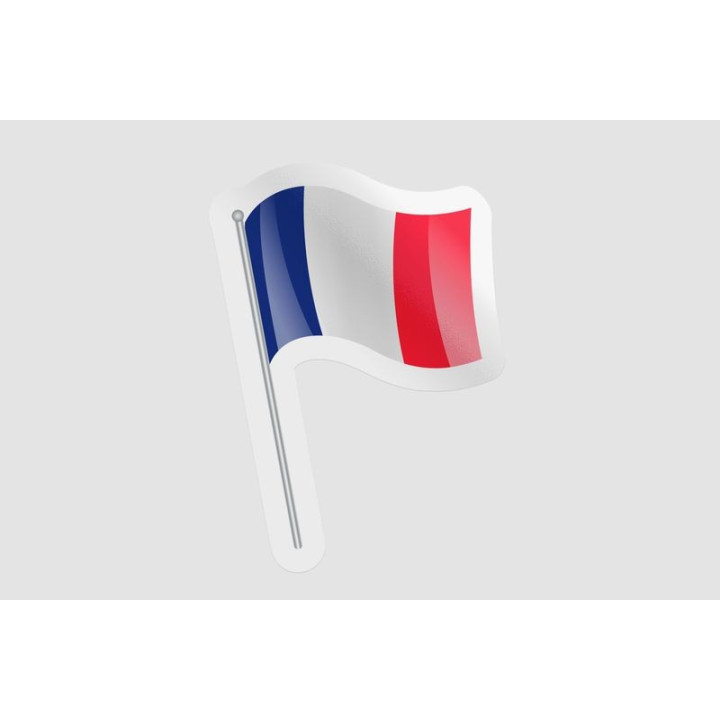 France Flag Pole Style 3 - DecalsHouse