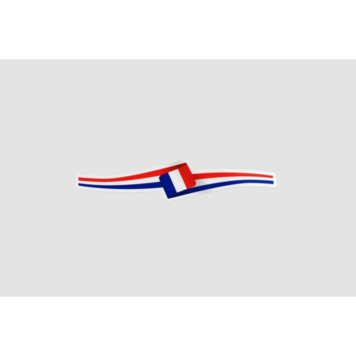 France Flag Ribbon Style 3 - DecalsHouse