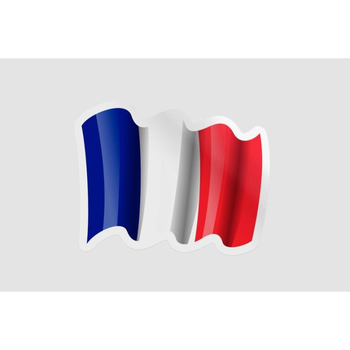 France Flag Waving Style 3 - DecalsHouse