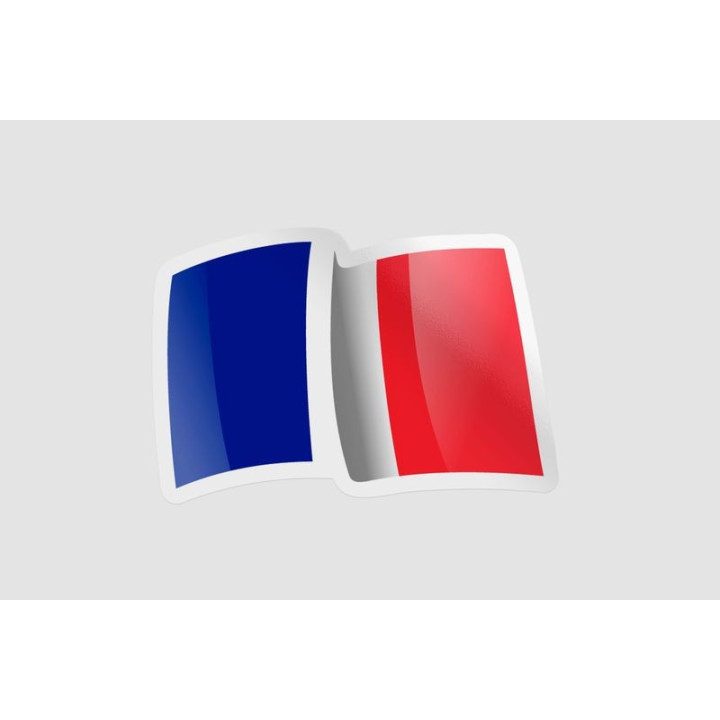 France Flag Waving Style 4 - DecalsHouse