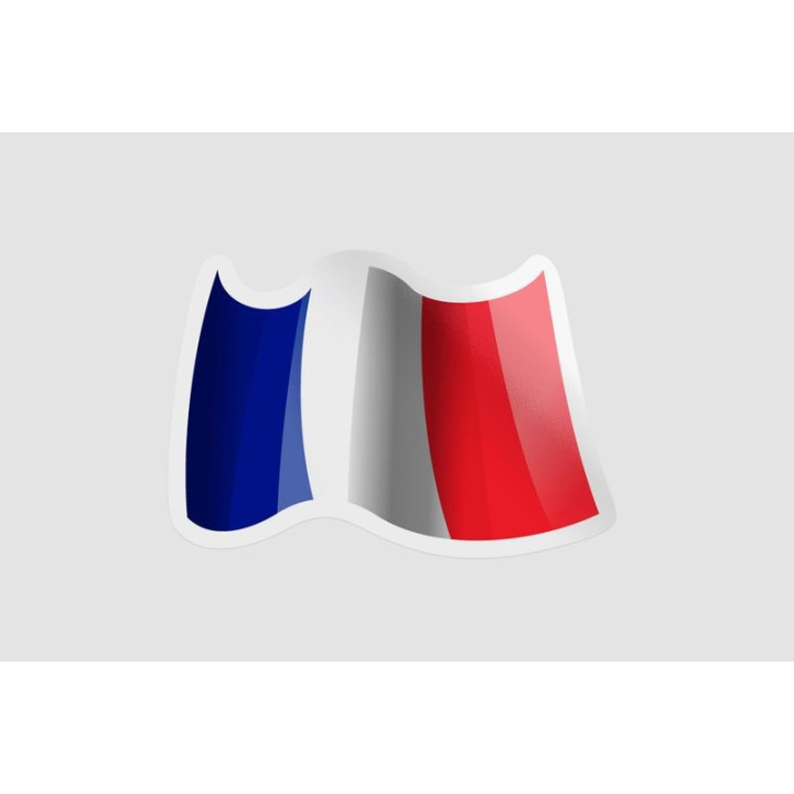 France Flag Waving Style 6 - DecalsHouse