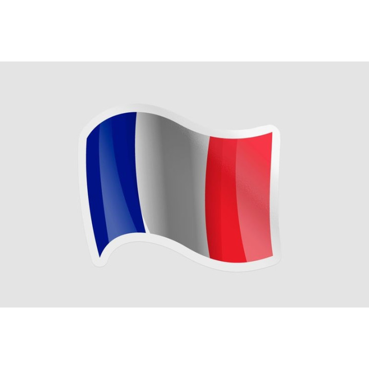 France Flag Waving Style 7 - DecalsHouse