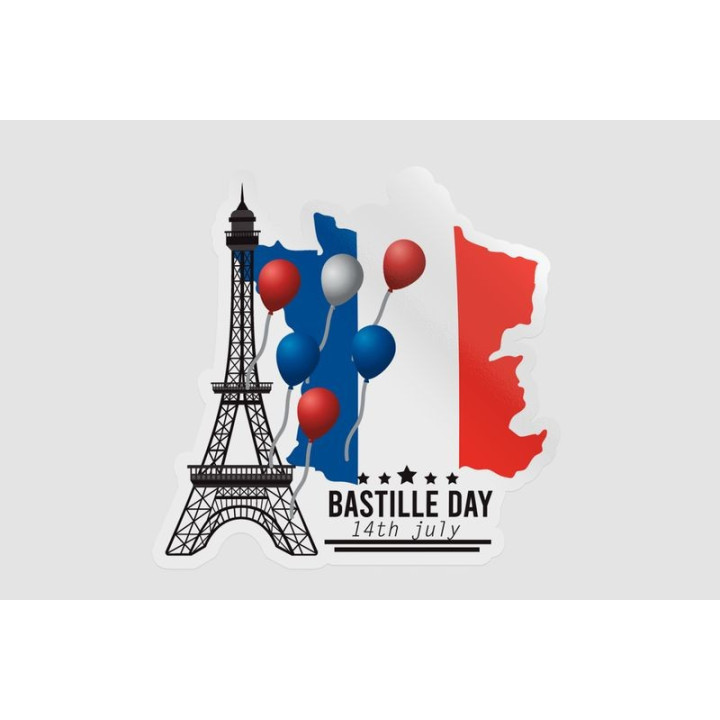 France Map Eiffel - DecalsHouse