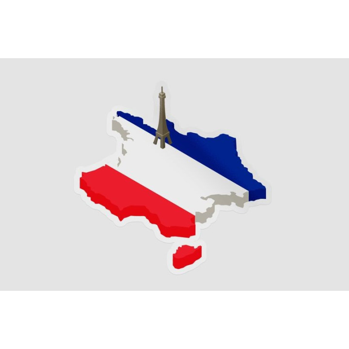 France Map Flag Eifel Style 2 - DecalsHouse