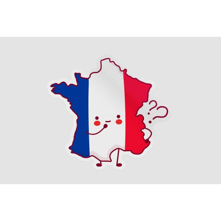 France Map Funny Face Style 9 - DecalsHouse