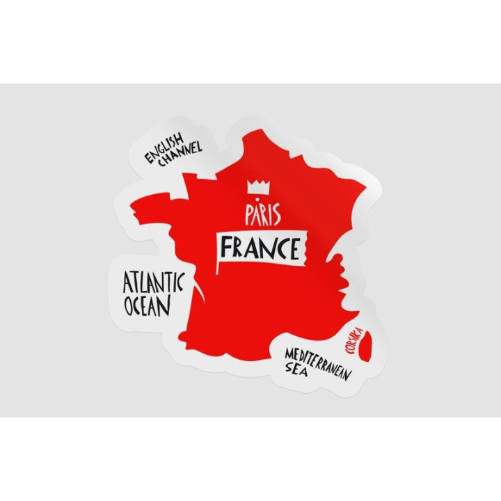 France Map Hand Drawn Style 2 - DecalsHouse