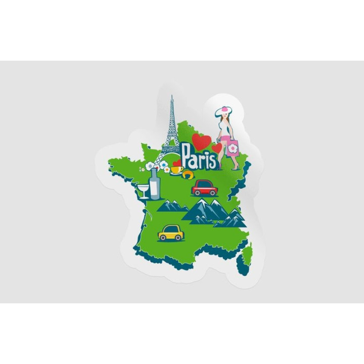 France Map Tourism - DecalsHouse