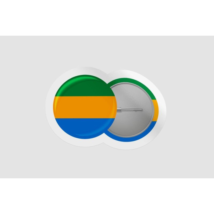 Gabon Flag Badge Style 10 - DecalsHouse