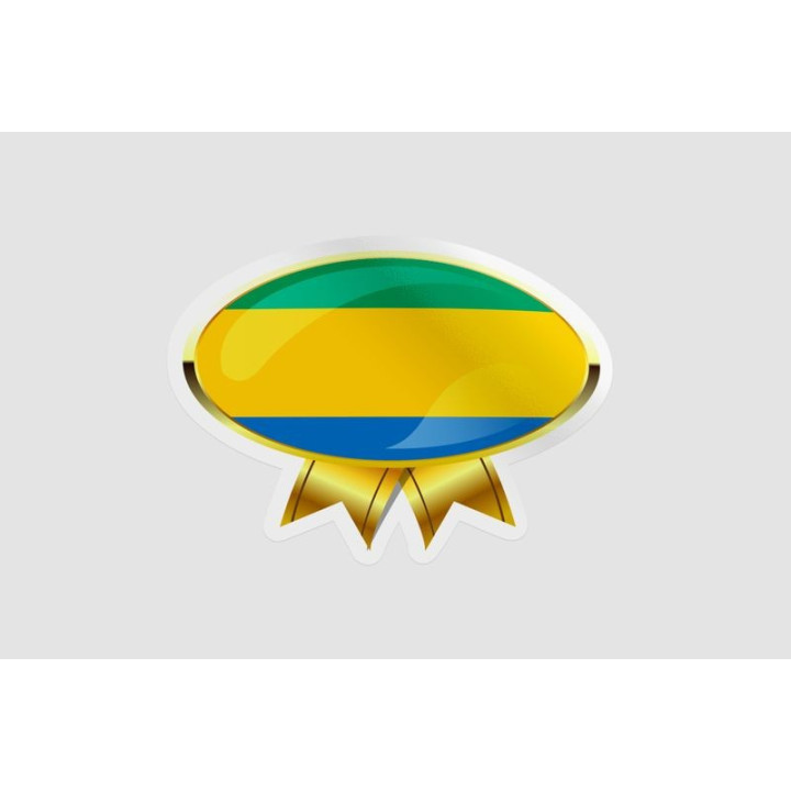Gabon Flag Badge Style 2 - DecalsHouse
