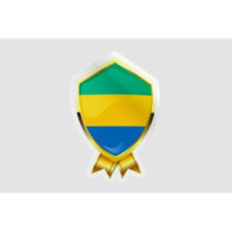 Gabon Flag Badge Style 4 - DecalsHouse