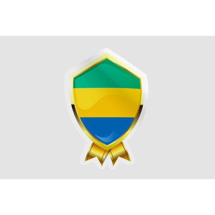 Gabon Flag Badge Style 4 - DecalsHouse