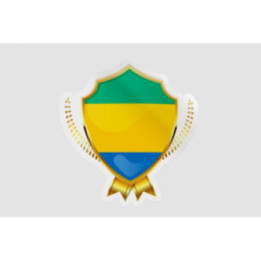 Gabon Flag Badge Style 6 - DecalsHouse