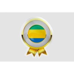 Gabon Flag Badge Style 7 - DecalsHouse