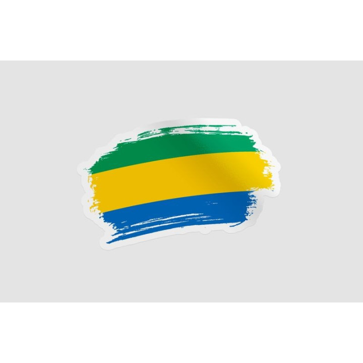 Gabon Flag Brush Style 3 - DecalsHouse