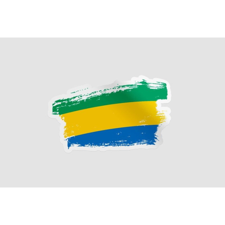 Gabon Flag Brush Style 4 - DecalsHouse