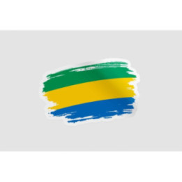 Gabon Flag Brush Style 7 - DecalsHouse