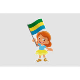 Gabon Flag Girl Style 4 - DecalsHouse