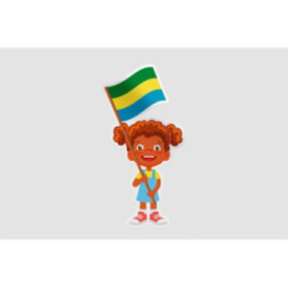 Gabon Flag Girl - DecalsHouse