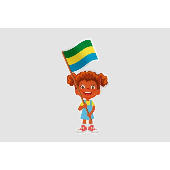 Gabon Flag Girl - DecalsHouse