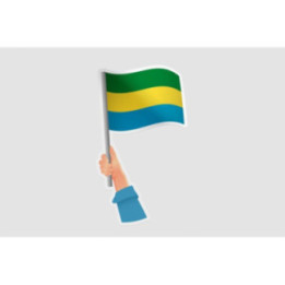 Gabon Flag Hand Style 2 - DecalsHouse