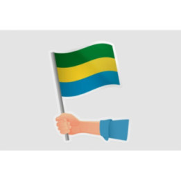 Gabon Flag Hand - DecalsHouse