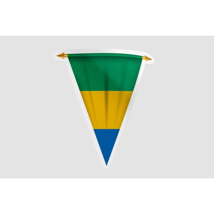 Gabon Flag Pennant Style 4 - DecalsHouse