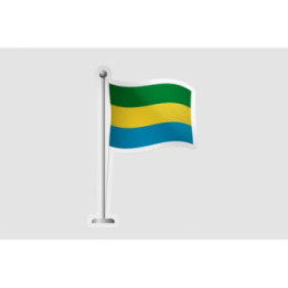 Gabon Flag Pole Style 2 - DecalsHouse