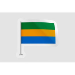 Gabon Flag Pole Style 3 - DecalsHouse