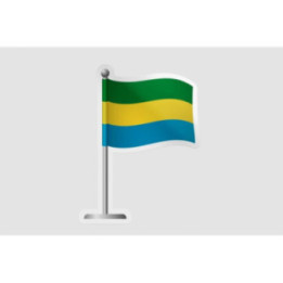 Gabon Flag Pole - DecalsHouse