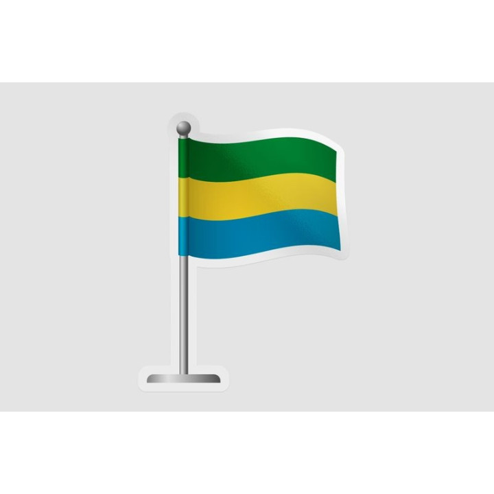 Gabon Flag Pole - DecalsHouse