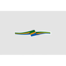 Gabon Flag Ribbon Style 2 - DecalsHouse