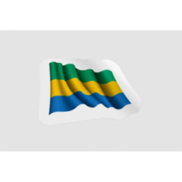 Gabon Flag Waving - DecalsHouse