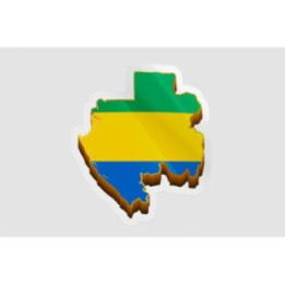 Gabon Map Flag Style 2 - DecalsHouse