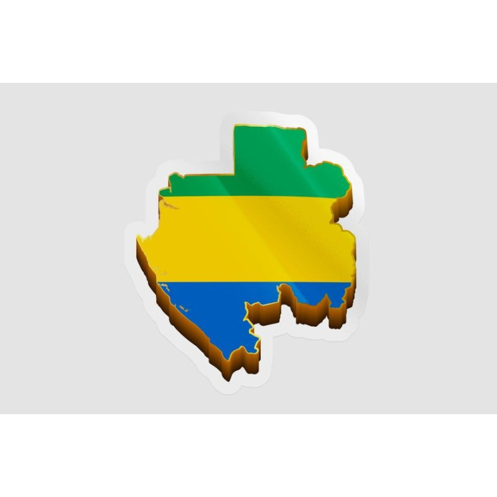 Gabon Map Flag Style 2 - DecalsHouse