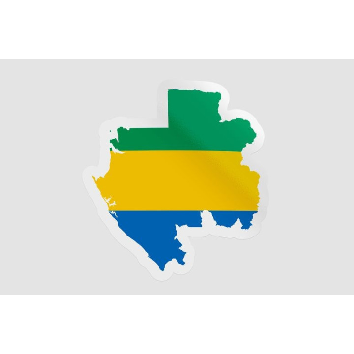 Gabon Map Flag Style 3 - DecalsHouse