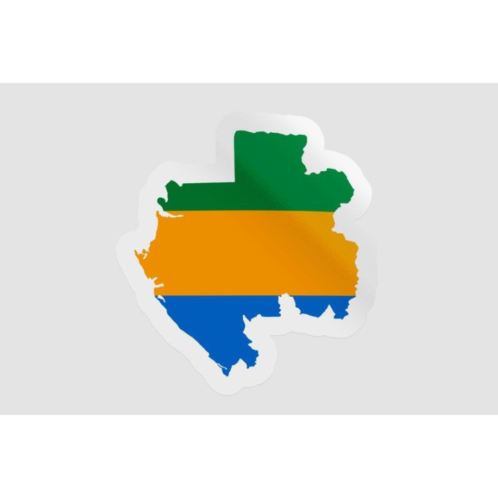 Gabon Map Flag Style 4 - DecalsHouse