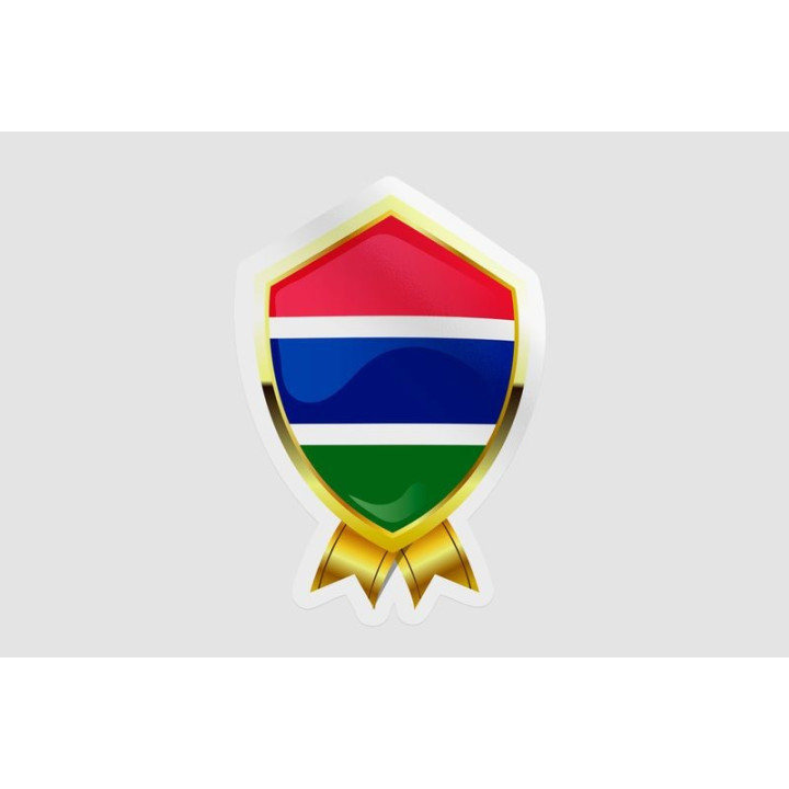 Gambia Flag Badge Style 4 - DecalsHouse