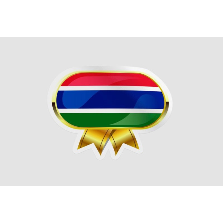 Gambia Flag Badge Style 5 - DecalsHouse