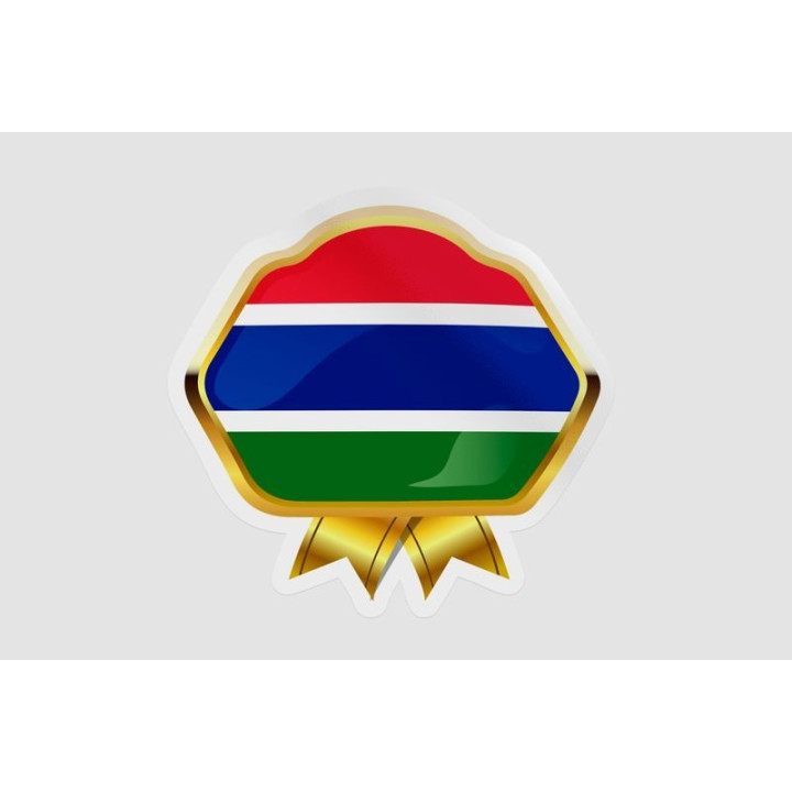 Gambia Flag Badge Style 8 - DecalsHouse